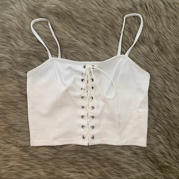 Forever 21 Tops - Forever 21 corset tie up crop top